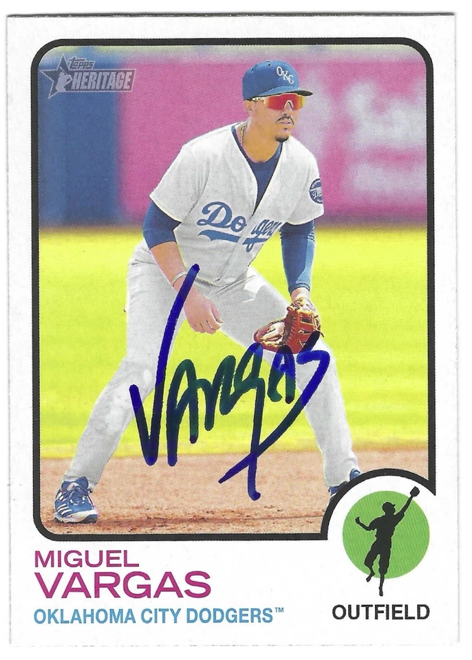 MIGUEL VARGAS SIGNED 2022 TOPPS HERITAGE MINORS BASEBALL CARD DODGERS #196 - Image 1 of 1