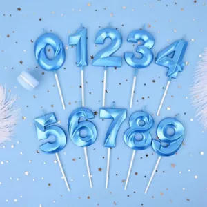 1PC Blue Birthday Digital Candle Party Cake Toppers Number Cake Decoration Candl - Picture 1 of 24