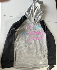 Adidas Girl  Gray/ Black Hoodie Size 10/12 NWT - Picture 1 of 6