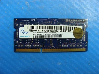 Acer Aspire 15.6" 5755 Nanya SO-DIMM RAM Memory 2GB PC3-10600S MM118090PG.X5 - Image 1 of 2