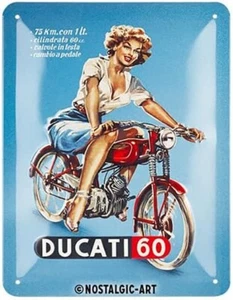 Nostalgic-Art Retro Blechschild - Ducati – Cilindrata 60 Pin Up  15x20 cm 26312 - Bild 1 von 20