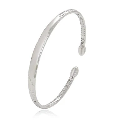 Silver Tone Indian Bangle Bracelet Platinum Plated - Image 1 of 4