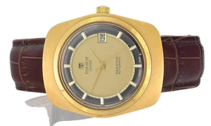 Vintage TISSOT Seastar Automatic Date Gold S/Steel Mens Wristwatch - Mint - - Picture 1 of 8