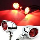 Motorcycle 2.6" aluminium Mini Turn Signals Bullet Red Lights For Harley