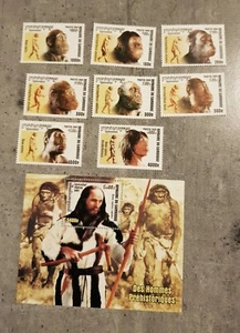 CAMBODIA- 2001-PREHISTORIC MAN -SET &BLOCK MNH - Picture 1 of 1