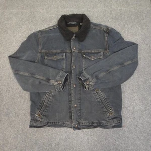 Levi's Jacket Mens MEDIUM Blue Trucker Long Sleeve Fleece Lined Button Up Size M - Picture 1 of 8