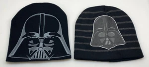 2 Darth Vader Star Wars Authentic Black Beanie Skull Cap s Hat Adult Size VGC - Picture 1 of 8