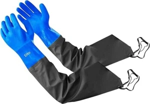 Long Waterproof Rubber Gloves, Pond Gloves, 27” Shoulder Length Insulated PVC - Picture 1 of 6