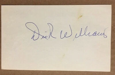 DICK WILLIAMS BOSTON RED SOX AUTOGRAPHED SIGNED AUTO INDEX CARD / 1 Owner - Image 1 of 2