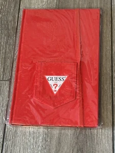 Cuaderno diario forrado con cubierta de bolsillo de mezclilla roja Guess Jeans vintage sin usar - Imagen 1 de 6