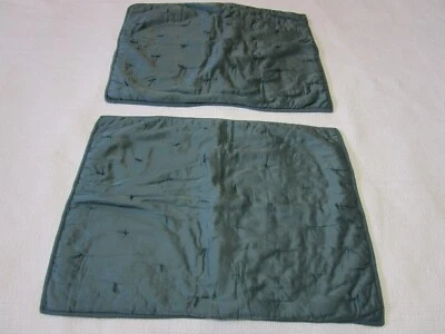 2 Pottery Barn Blue Tufted Silk Blend Standard Pillow Shams - Image 1 of 4