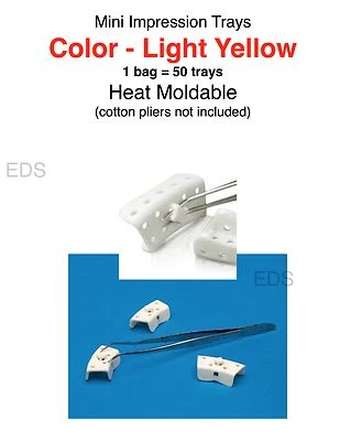 PLASDENT Mini Impression Trays - Heat Moldable - 50 trays
