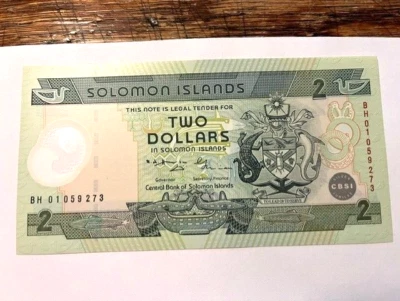 2001 Solomon Islands 2 Dollars Note/Polymer/New Holder/CU #5458 - Image 1 of 3