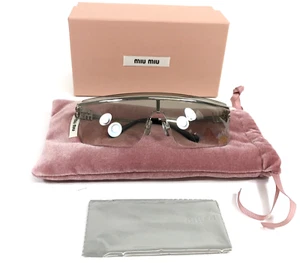 Miu Miu Sunglasses SMU50Z 1BC-8K1 Silver Frames with Silver Gray Gradient Lens - Picture 1 of 12