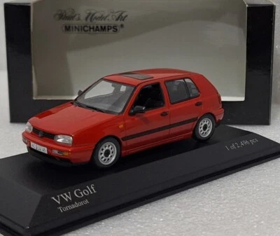 Volkswagen VW Golf 3 III 1993 Tornado Red 1:43 Minichamps 400055500  RARITY! (3) - Image 1 of 4