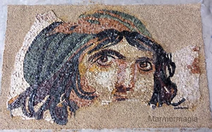 Bild Steinmosaik Travertin Marmor Kunst Naturstein Steinbild Nachbildung - Bild 1 von 9