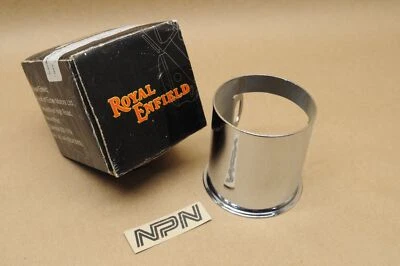 Vtg Royal Enfield Bullet Sixty 5 Front Fork Tube Short Cover Chrome NOS OEM - Image 1 of 4