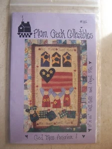 God Bless America, Plum Creek Collectibles #122, 15"x26" Wall Quilt Pattern, Pin - Picture 1 of 1
