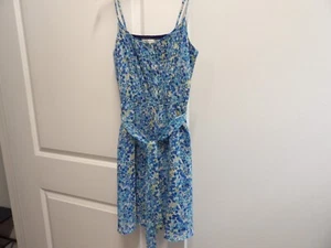 Vestido de sol LC Lauren Conrad, talla 4, azul floral, hasta la rodilla. - Imagen 1 de 4