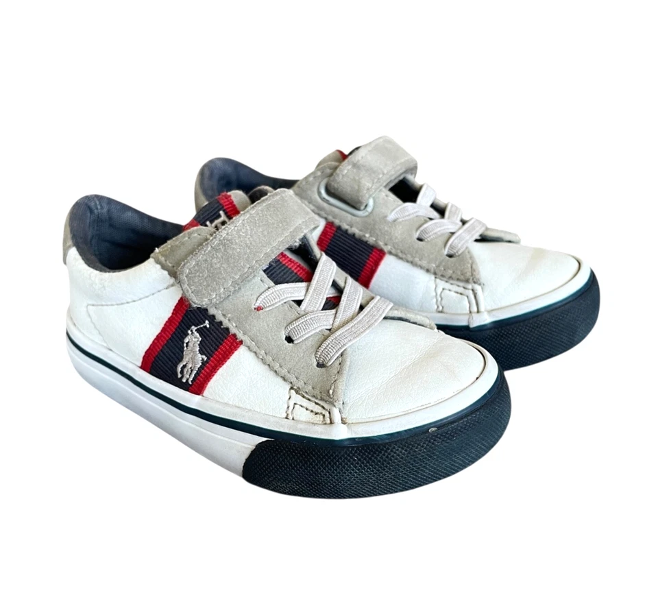 Tenis POLO RALPH LAUREN Westcott niño pequeño talla 7/UE 23,5 blanco/azul marino/rojo Foto 1 de 4