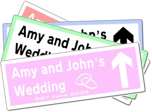 Personalised Aluminium Metal Road Direction Style Wedding Sign - Various Colours - Picture 1 of 32