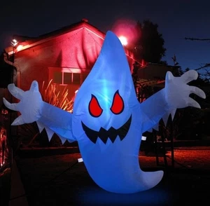 3.6FT Wide Wearable Halloween Inflatable Backpack with Built-in White Ghost - Picture 1 of 7