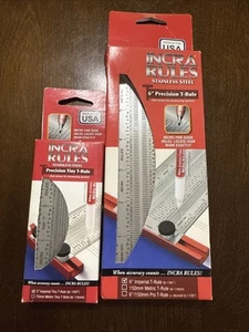 INCRA Precision T-Rule 6” & Tiny 3-Inch USA 🇺🇸 New NOS - Picture 1 of 6