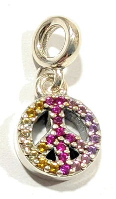 Authentic Pandora Charm, ME My Peace Dangle Dangle, #799424C01, Multicolor CZ - Image 1 of 4