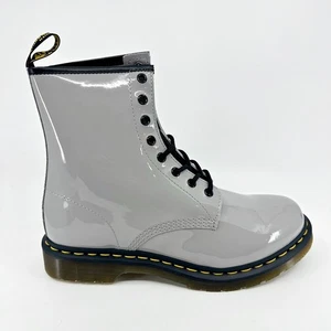 Dr. Martens 1460 Zinc Grey Womens Size 11 Patent Leather Boots - Picture 1 of 6