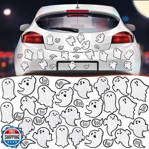 Chinco 36 Pcs Halloween Ghost Car Magnets Reflective Ghost Boo Refrigerator A - Picture 1 of 5