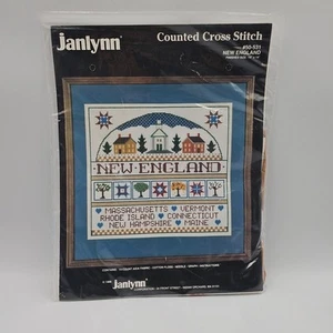 Janlynn Counted Cross Stitch Kit #50-531 New England States Sampler 1988 VTG - Picture 1 of 4