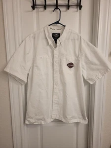 Harley-Davidson White Short Sleeve button up - XXL See Pics - Picture 1 of 6
