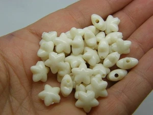200 Star beads creamy white acrylic AB605 - Picture 1 of 1