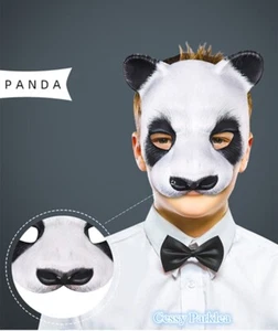 SN-A1-1 Unisex Latex Panda Animal Halloween Book Week Costume Mask - Picture 1 of 10