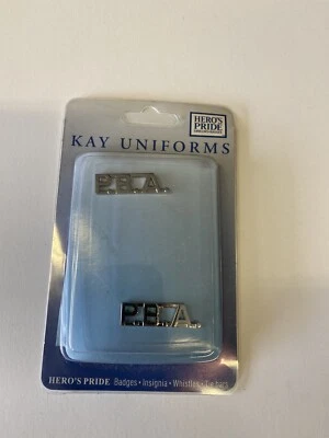 P.B.A Public Building Authority 3/8 Letters Collar Pins Insignia Nickel 2 Set - Image 1 of 2