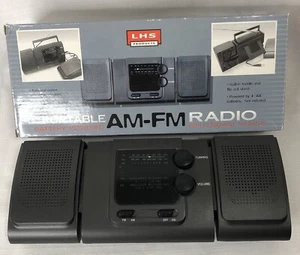 Portable Radio Mini AM/FM Radio Detachable Speakers Battery Powered LHS - Picture 1 of 10