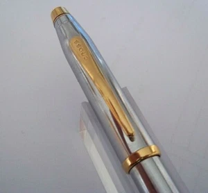 CAPTIVANT STYLO BILLE CROSS CENTURY CLASSIC CHROME ET PLAQUE OR J456 - Imagen 1 de 8