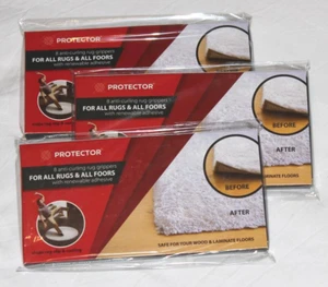 THREE (3) PACKS / 8 EA PROTECTOR ANTI-CURLING RUG GRIPPERS 7" RENEWABLE ADHESIVE - Picture 1 of 4