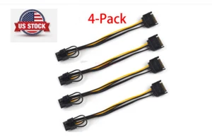 SATA 15 pin Male to 8 pin 6+2 PCI-Express PCIe Video Graphic Card Power Adapter  - Picture 1 of 8