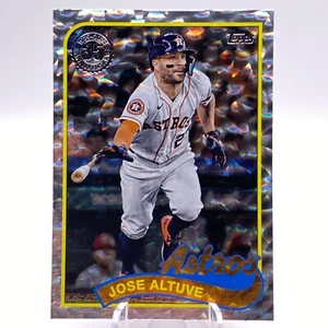 2024 Topps Series 1 #89B-27 Jose Altuve 1989 Lamina d'argento Houston Astros - Foto 1 di 2
