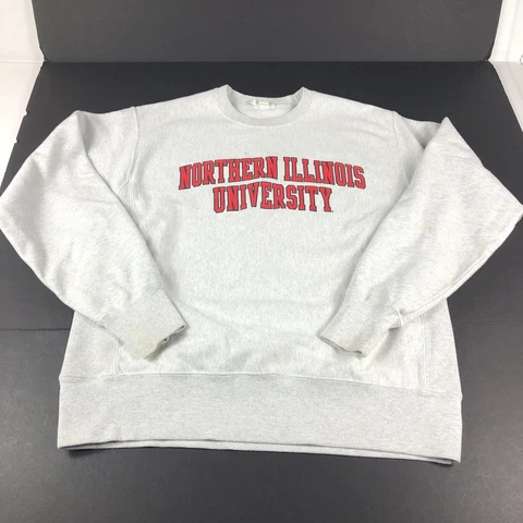 Champion Reverse Weave Northern Illinois Sweatshirt Adult Medium Grey Crewneck Cover