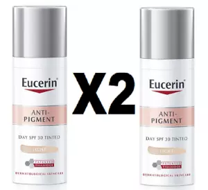2 X Eucerin Anti-Pigment Day Cream, SPF30, Tinted, Light 50ml SET - Picture 1 of 3