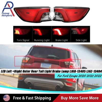 For 2020-2022 Ford Escape LED Tail Light Rear Brake Lamp Outer Left/Right Side - Image 1 of 4