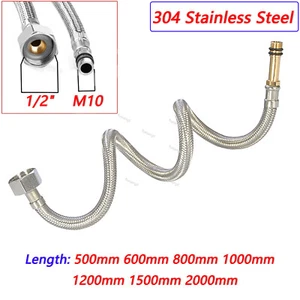 M10 x1/2" BSP Kitchen/Basin Monobloc Mixer Tap Connectors Flexi Hose Pipes Tails - Picture 1 of 8