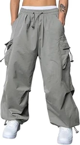 Men's Baggy Cargo Pants Trendy Casual Parachute Pant Loose Fit Harem Joggers wit - Picture 1 of 1