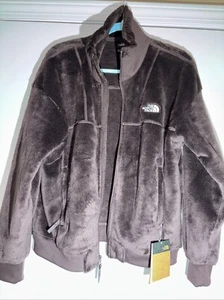 The North Face Jacket Women's Large Coal Brown Osito Lux Outerwear Full Zip - Picture 1 of 9