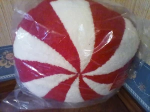 Peppermint Candy Swirl Pillow 6in x6in x2in - Picture 1 of 3