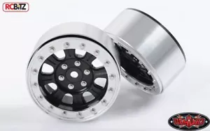 Raceline Monster 2.2 Ruote Beadlock Nero Argento RC4WD Z-W0195 Bulloni in scala 2,2 - Foto 1 di 6