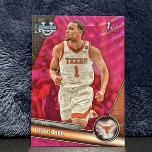 2023-24 Bowman University Chrome Fuchsia Wave Ref /125 Dylan Disu #80 Texas ๐ฅ - Picture 1 of 3