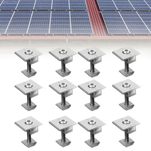 4~20x morsetto centrale pannello solare fotovoltaico fissaggio accessori fotovoltaici alluminio 30/35/40mm - Foto 1 di 12